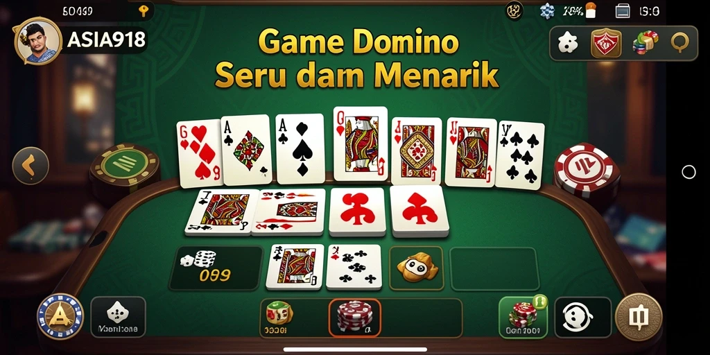 Screenshot gameplay ASIA918 menampilkan aksi seru permainan Domino.