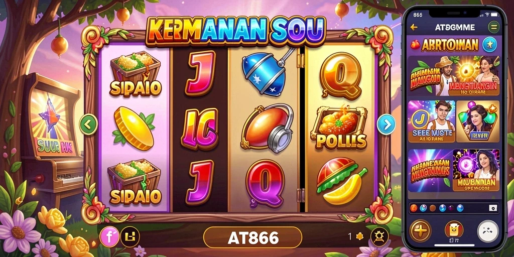 Screenshot gameplay AT866 dengan tampilan mesin slot yang menarik.