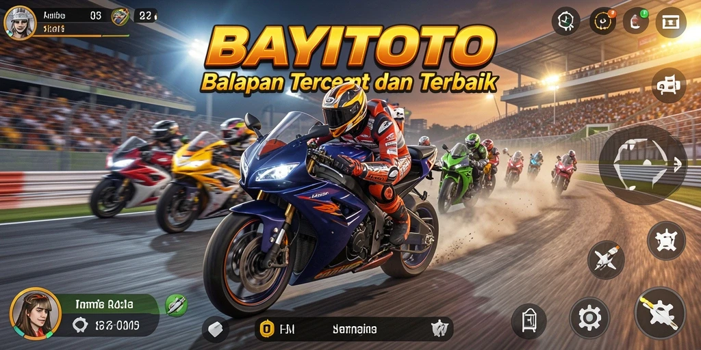 Screenshot gameplay <strong>BAYITOTO</strong> menampilkan aksi balapan motor yang seru.