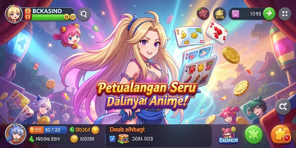 Tampilan menarik dari gameplay BCKASINO dalam dunia Anime.