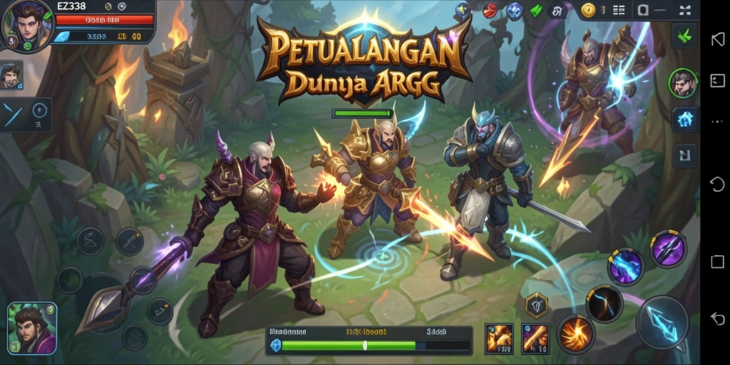 Tangkapan layar gameplay dari EZ338 menunjukkan pertempuran seru di dunia ARPG.