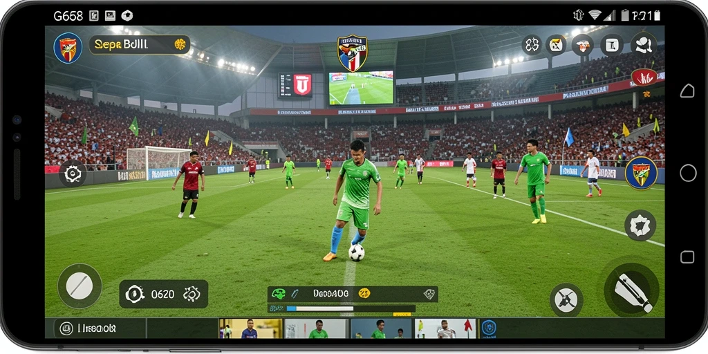 Tampilan gameplay sepak bola yang mendebarkan di G668.