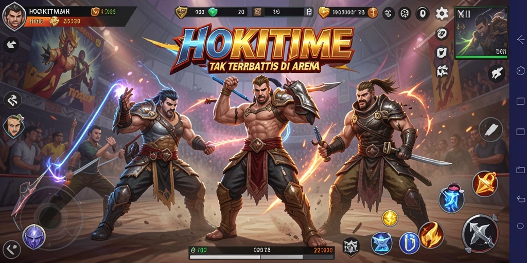 Tampilan gameplay HOKITIME yang mendebarkan dalam pertarungan Fighting.
