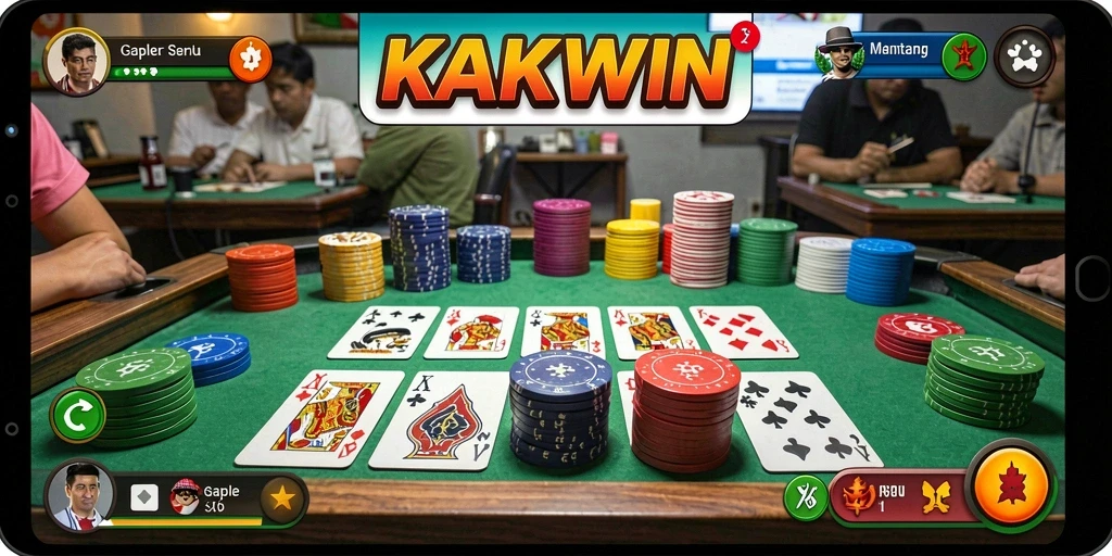 Tampilan gameplay Gaple yang menarik di KAKWIN.