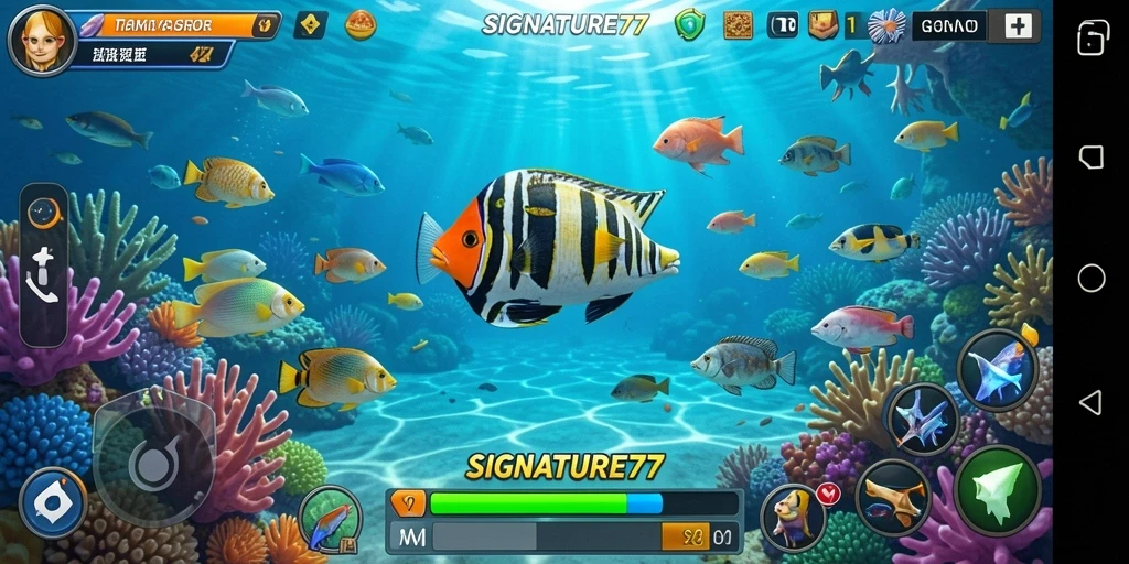 Tampilan gameplay SIGNATURE77 yang menarik dan penuh warna.